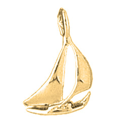 Yellow Gold-plated Silver Sailboat Pendant