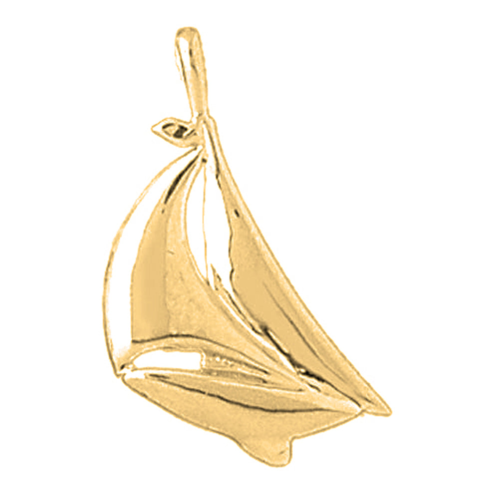 Yellow Gold-plated Silver Sailboat Pendant