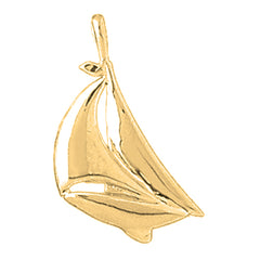 Yellow Gold-plated Silver Sailboat Pendant