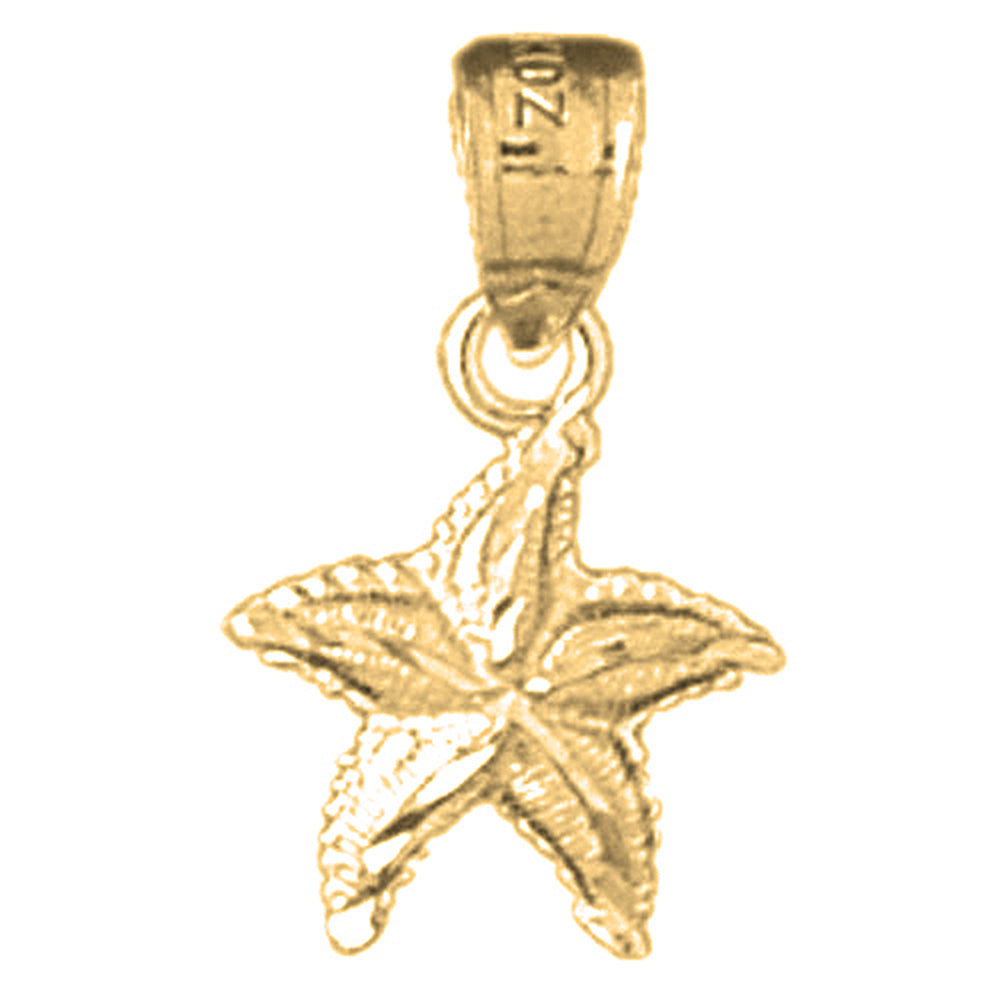 Yellow Gold-plated Silver Starfish Pendant