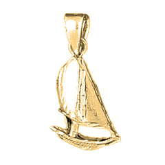 Yellow Gold-plated Silver Sailboat Pendant