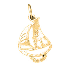 Yellow Gold-plated Silver Sailboat Pendant