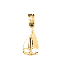 Yellow Gold-plated Silver Sailboat Pendant