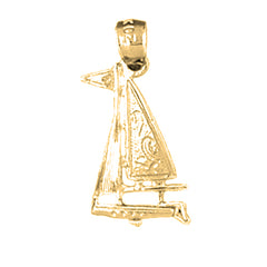 Yellow Gold-plated Silver Sailboat Pendant