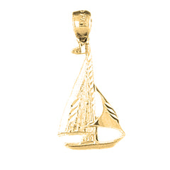Yellow Gold-plated Silver Sailboat Pendant