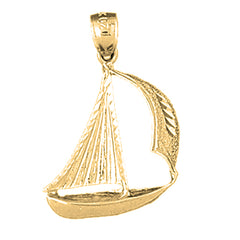 Yellow Gold-plated Silver Sailboat Pendant