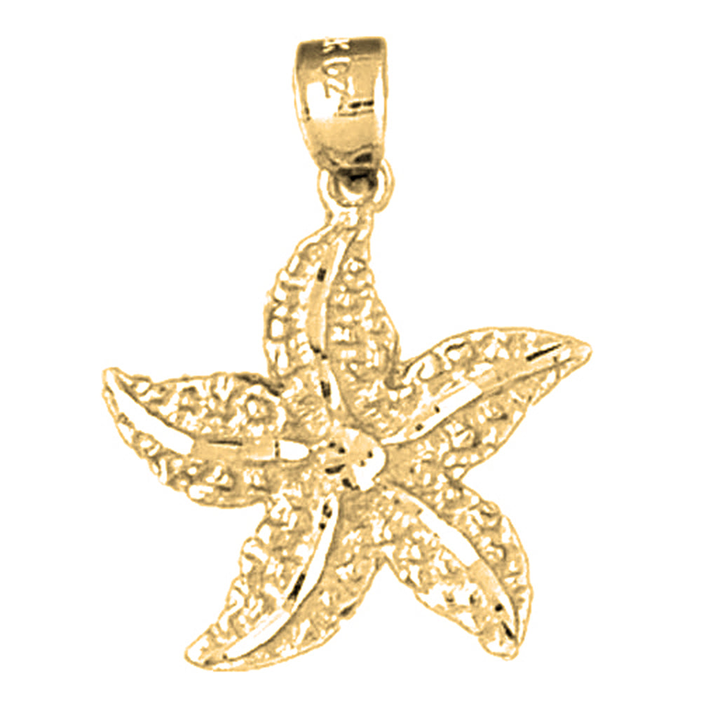 Yellow Gold-plated Silver Starfish Pendant