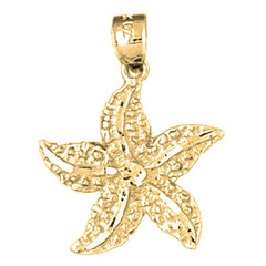 Yellow Gold-plated Silver Starfish Pendant