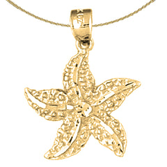 Colgante de estrella de mar de plata de ley (bañado en rodio o oro amarillo)