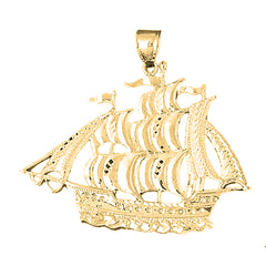 Yellow Gold-plated Silver Pirate Ship Pendant