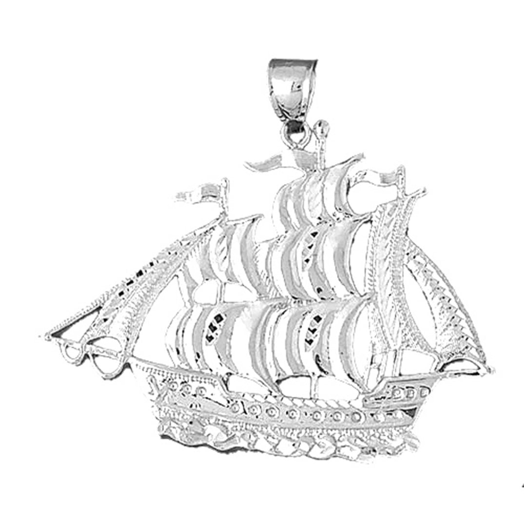 Sterling Silver Pirate Ship Pendant