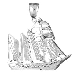 Sterling Silver Pirate Ship Pendant
