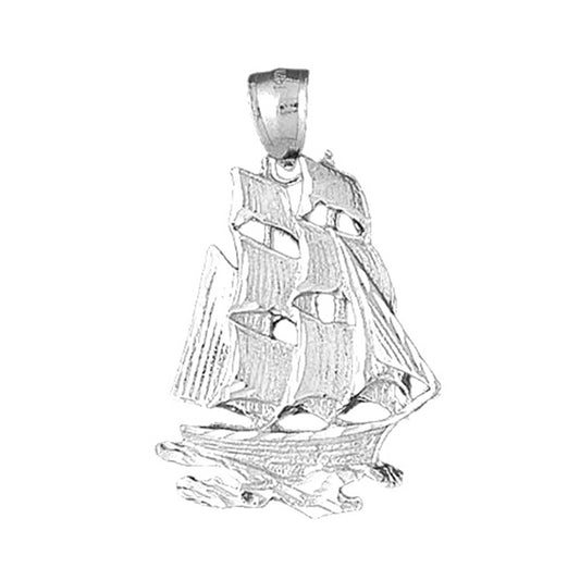 Sterling Silver Pirate Ship Pendant