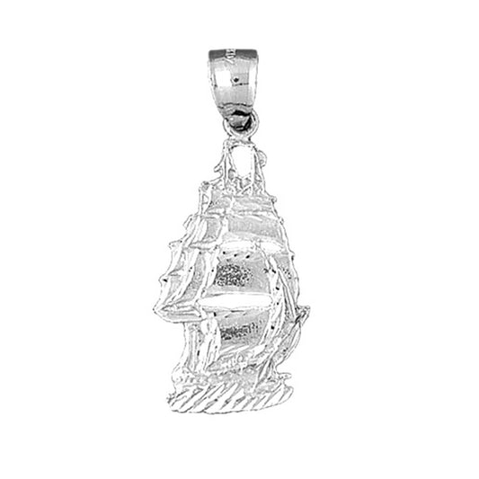 Sterling Silver Pirate Ship Pendant