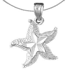 Colgante de estrella de mar de plata de ley (bañado en rodio o oro amarillo)