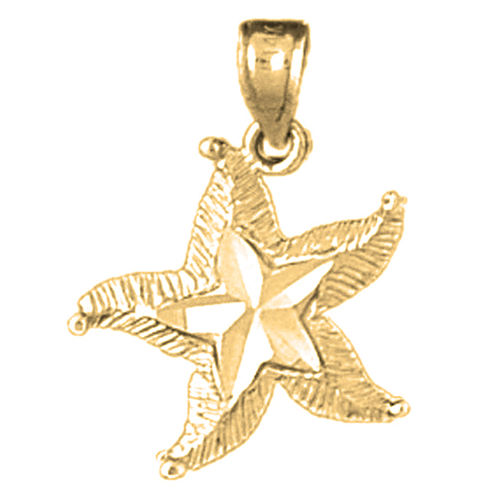 Yellow Gold-plated Silver Starfish Pendant