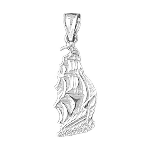 Sterling Silver Pirate Ship Pendant