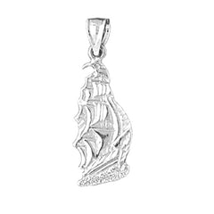 Sterling Silver Pirate Ship Pendant