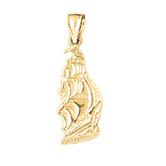 Yellow Gold-plated Silver Pirate Ship Pendant