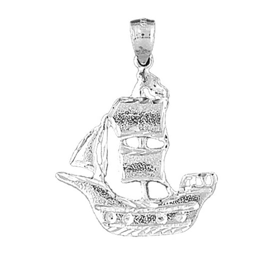 Sterling Silver Pirate Ship Pendant