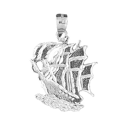 Sterling Silver Pirate Ship Pendant