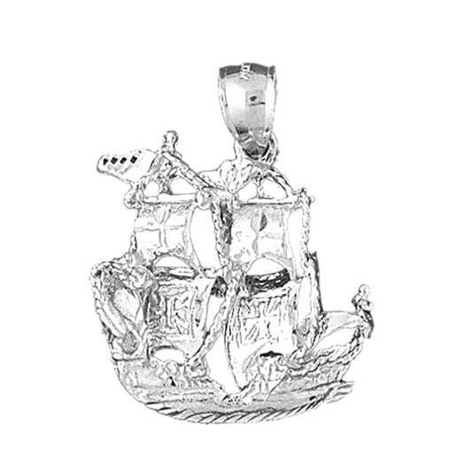 Sterling Silver Pirate Ship Pendant