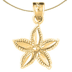 Colgante de estrella de mar de plata de ley (bañado en rodio o oro amarillo)