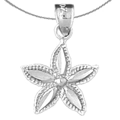 Colgante de estrella de mar de plata de ley (bañado en rodio o oro amarillo)