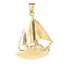 Yellow Gold-plated Silver Pirate Ship Pendant