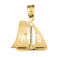 Yellow Gold-plated Silver Pirate Ship Pendant