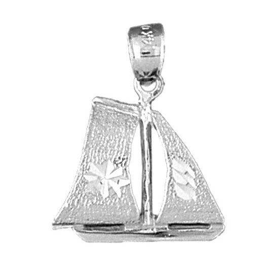 Sterling Silver Pirate Ship Pendant