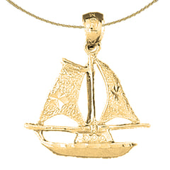 Colgante de barco pirata de plata de ley (bañado en rodio o oro amarillo)