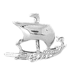Sterling Silver Pirate Ship Pendant