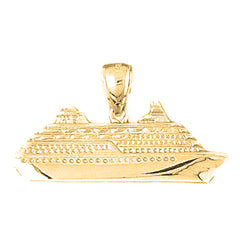 Yellow Gold-plated Silver Cruise Ship Pendant