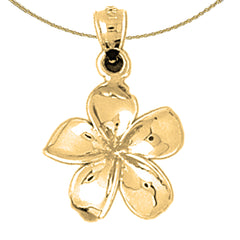 Colgante de flor de plata de ley (bañado en rodio o oro amarillo)