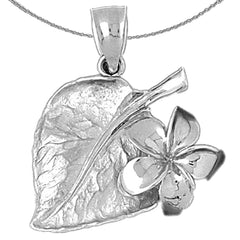 Sterling Silver Flower Pendant (Rhodium or Yellow Gold-plated)