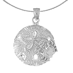 Sterling Silver Sand Dollar Pendant (Rhodium or Yellow Gold-plated)