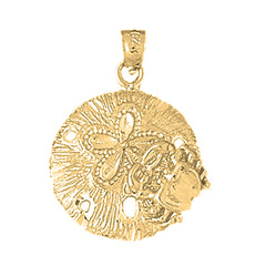 Yellow Gold-plated Silver Sand Dollar Pendant