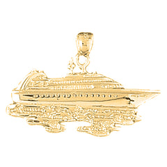 Yellow Gold-plated Silver Cruise Ship Pendant