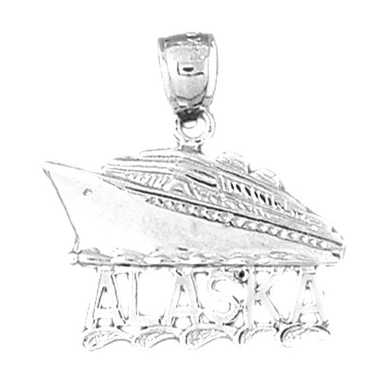 Sterling Silver Alaska Cruise Ship Pendant