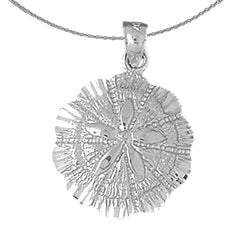Sterling Silver Sand Dollar Pendant (Rhodium or Yellow Gold-plated)
