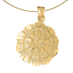 Sterling Silver Sand Dollar Pendant (Rhodium or Yellow Gold-plated)