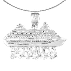 Colgante de plata de ley con diseño de crucero de las Bermudas (bañado en rodio o oro amarillo)