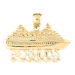 Yellow Gold-plated Silver Bermuda Cruise Ship Pendant