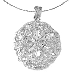 Sterling Silver Sand Dollar Pendant (Rhodium or Yellow Gold-plated)