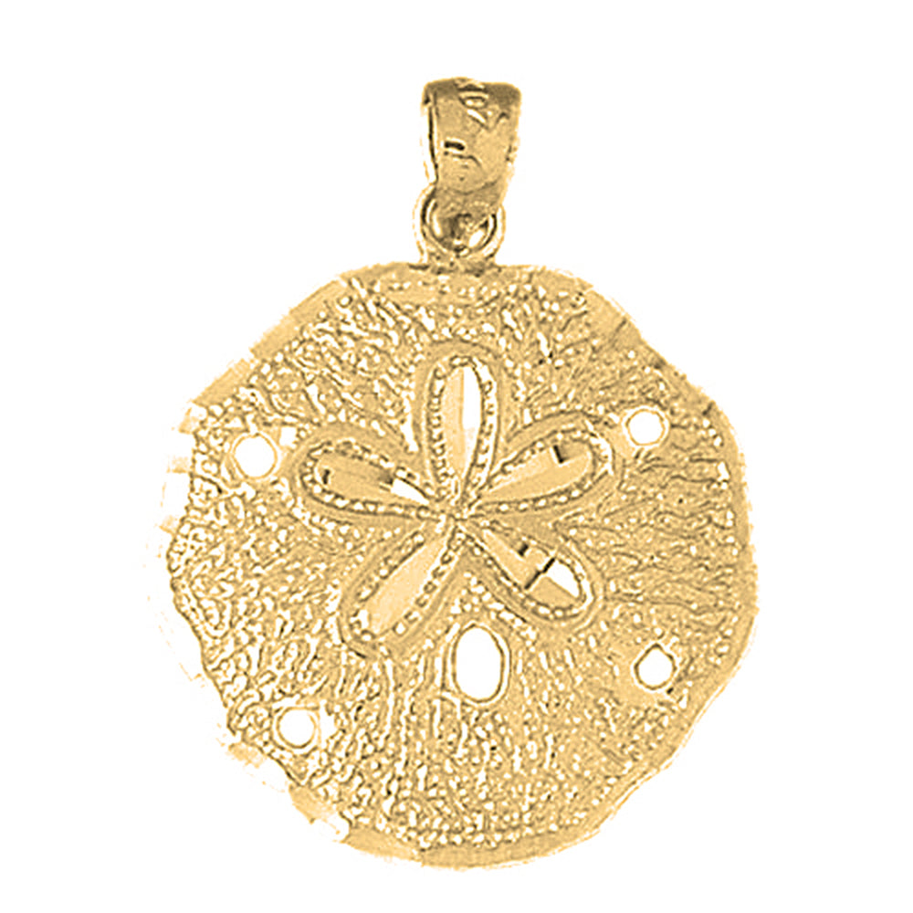 Yellow Gold-plated Silver Sand Dollar Pendant