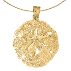 Sterling Silver Sand Dollar Pendant (Rhodium or Yellow Gold-plated)