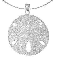 Sterling Silver Sand Dollar Pendant (Rhodium or Yellow Gold-plated)