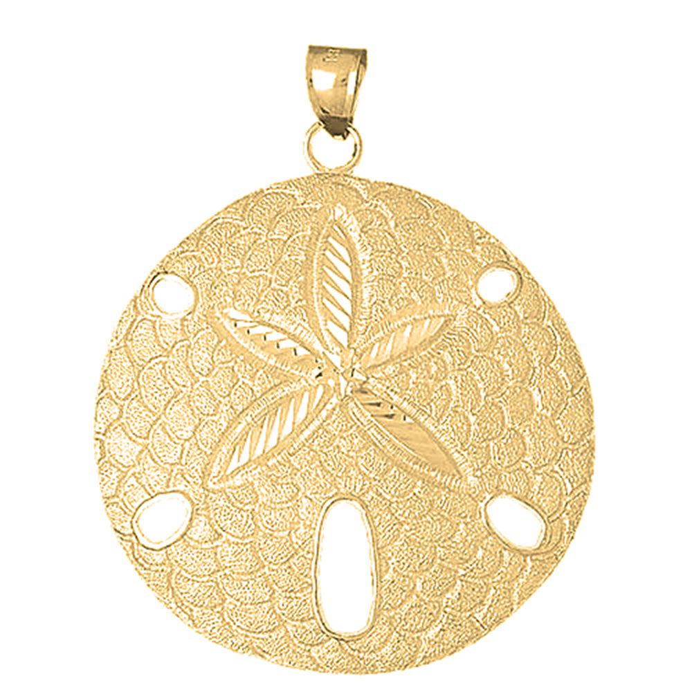 Yellow Gold-plated Silver Sand Dollar Pendant