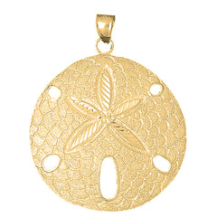 Yellow Gold-plated Silver Sand Dollar Pendant